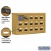 Salsbury Cell Phone Storage Locker - 3 Door High Unit (5 Inch Deep Compartments) - 15 A Doors - Gold - Surface Mounted - Resettable Combination Locks